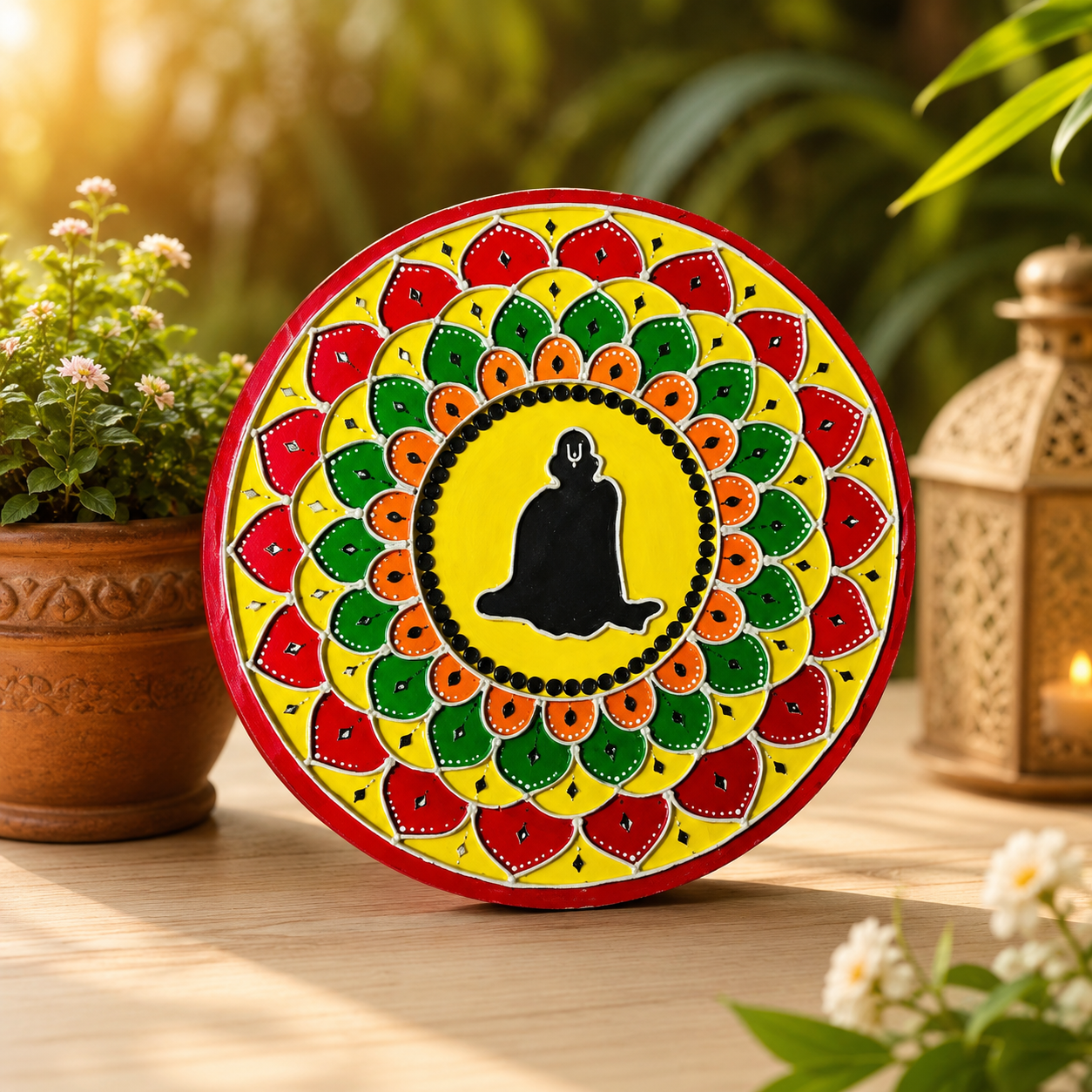 Handcrafted Shree Swami Samarth Lippan Art Wall Hanging