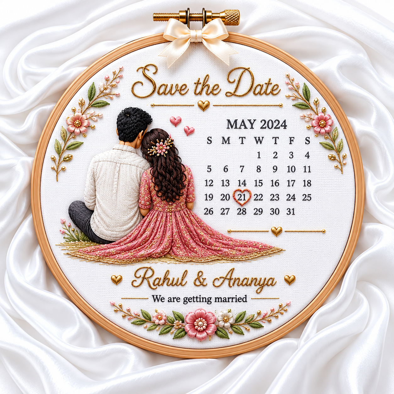 Personalized Wedding Announcement & Save The Date Hoop