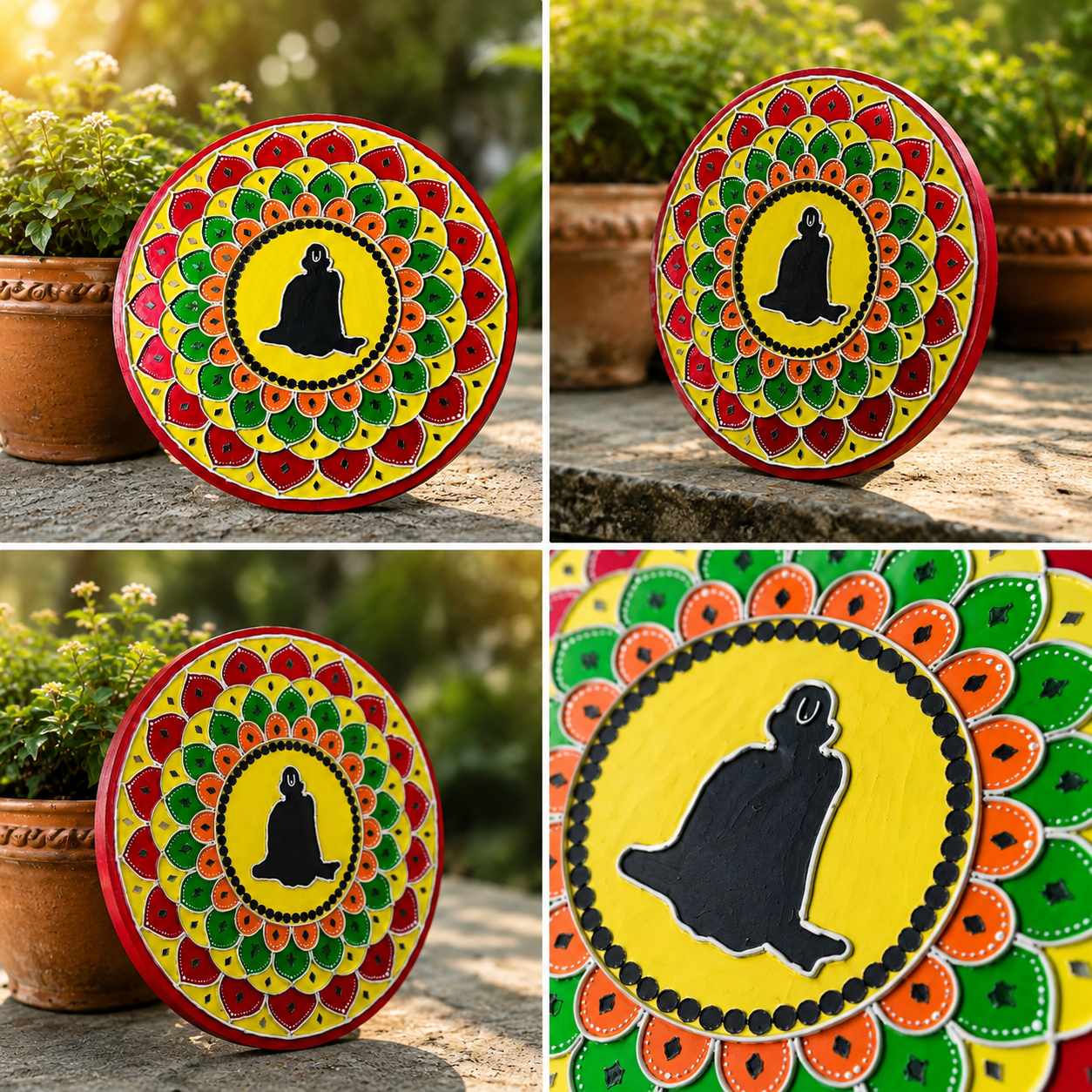 Handcrafted Shree Swami Samarth Lippan Art Wall Hanging thumbnail 4