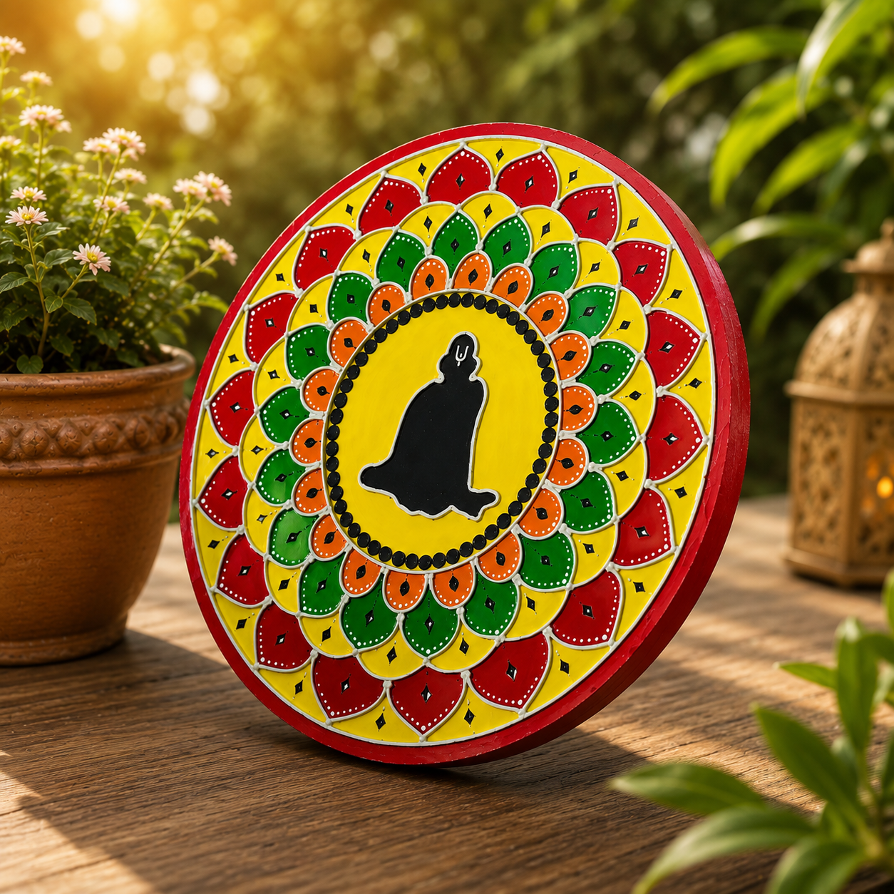 Handcrafted Shree Swami Samarth Lippan Art Wall Hanging thumbnail 3