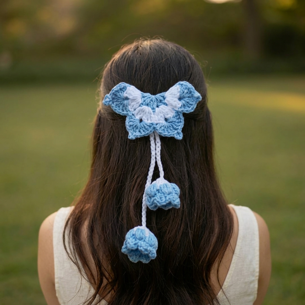 Sky Bloom Crochet Hair Claw