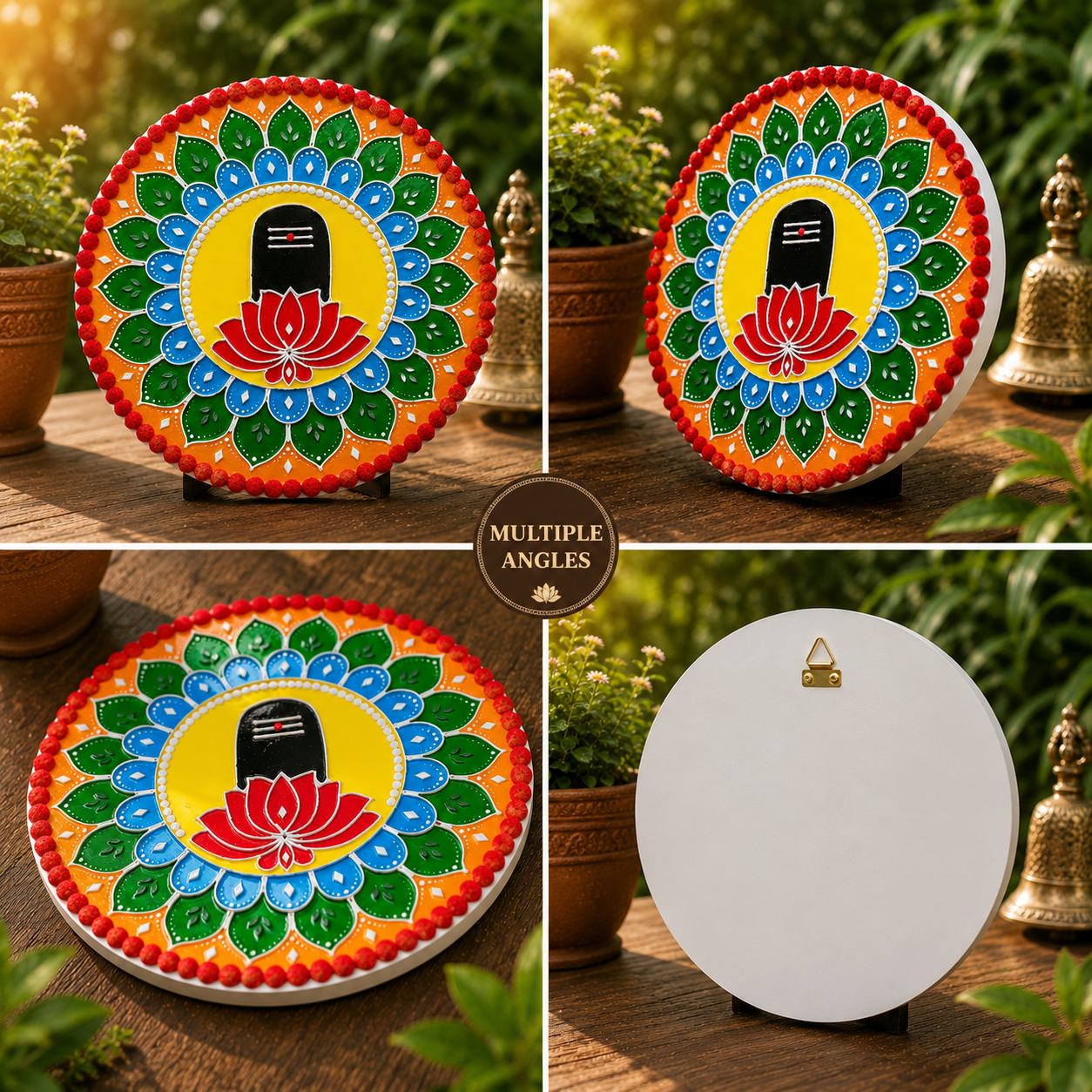Handcrafted Mahadev Shivling Lippan Art Wall Hanging thumbnail 4