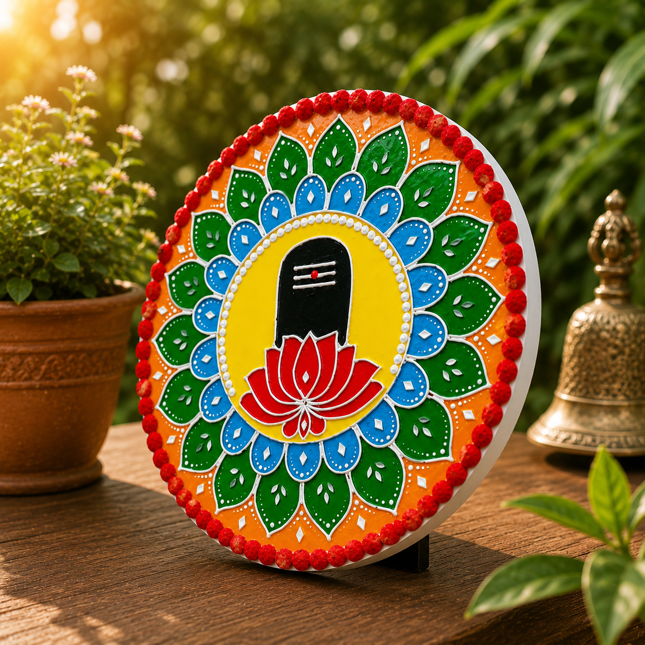 Handcrafted Mahadev Shivling Lippan Art Wall Hanging thumbnail 3